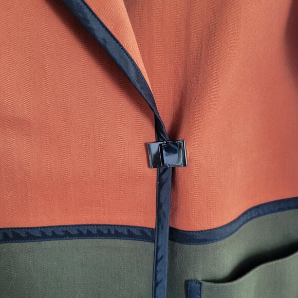 DON CASTER Woman’s Orange Colorblock Coat / Jacket (Size: Small) - Picture 10 of 16